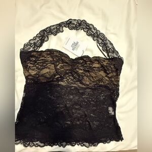 Fantasize Lace Halter Top Black